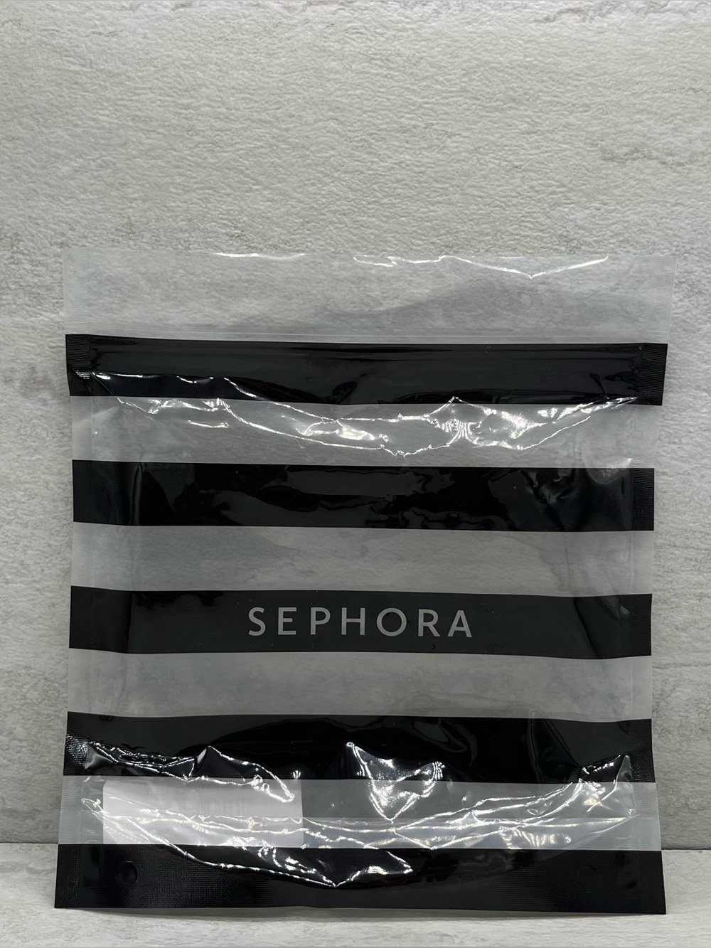 ❗️Sephora Transparent Black Striped Plastic Gift Bag